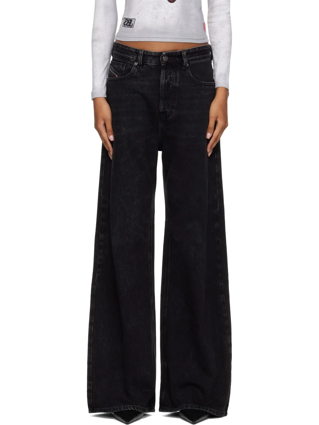 Black 1996 D-Sire Low Waist Relaxed Jeans - 1