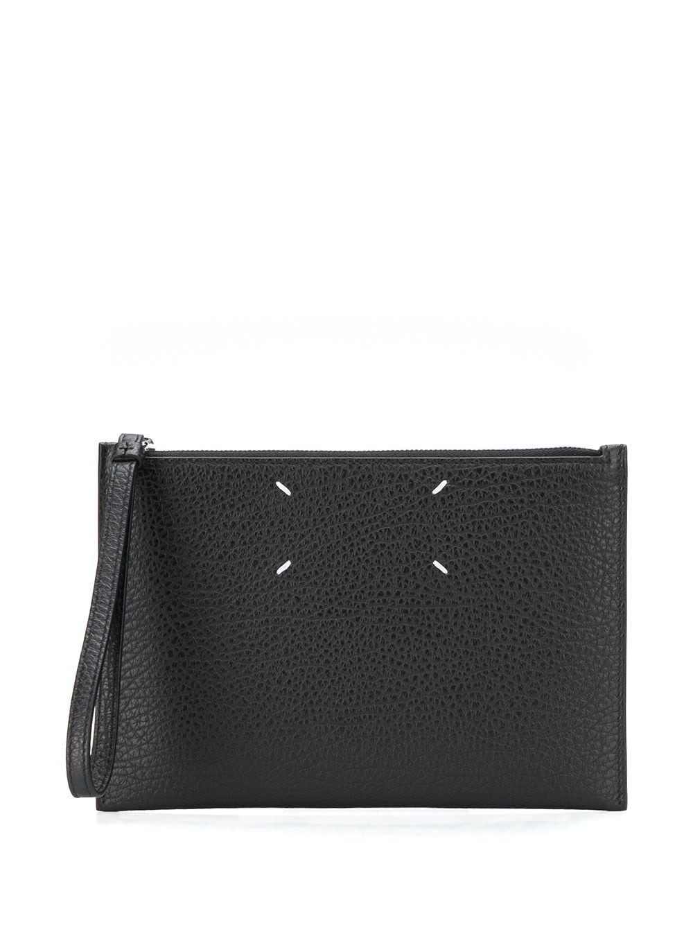 stitch detailed zipped clutch - 1