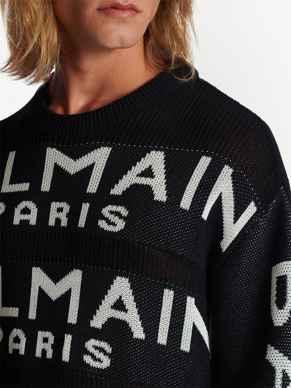 logo-intarsia knitted jumper - 5