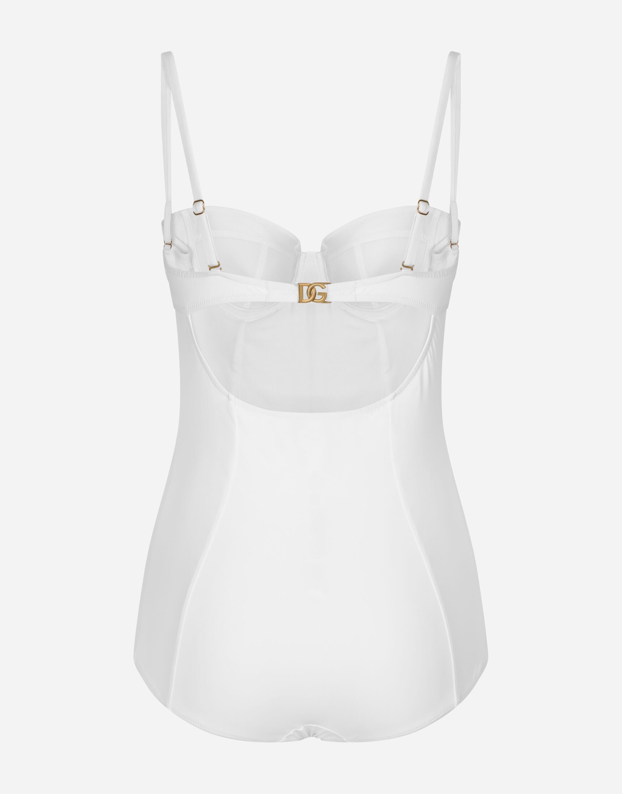 Full swimsuit with balcony neckline - 2