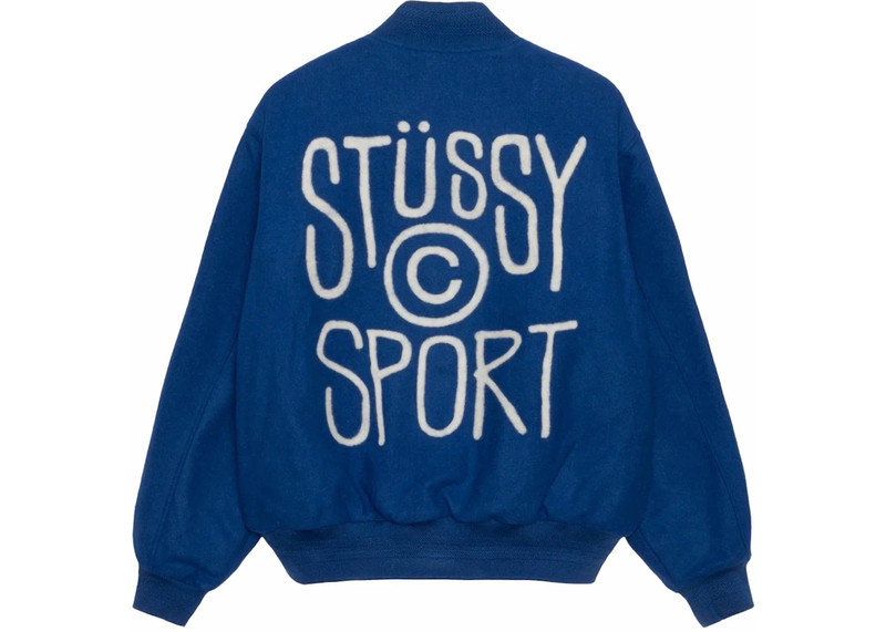 Stüssy Stussy Sport Melton Varsity Jacket Royal outlook