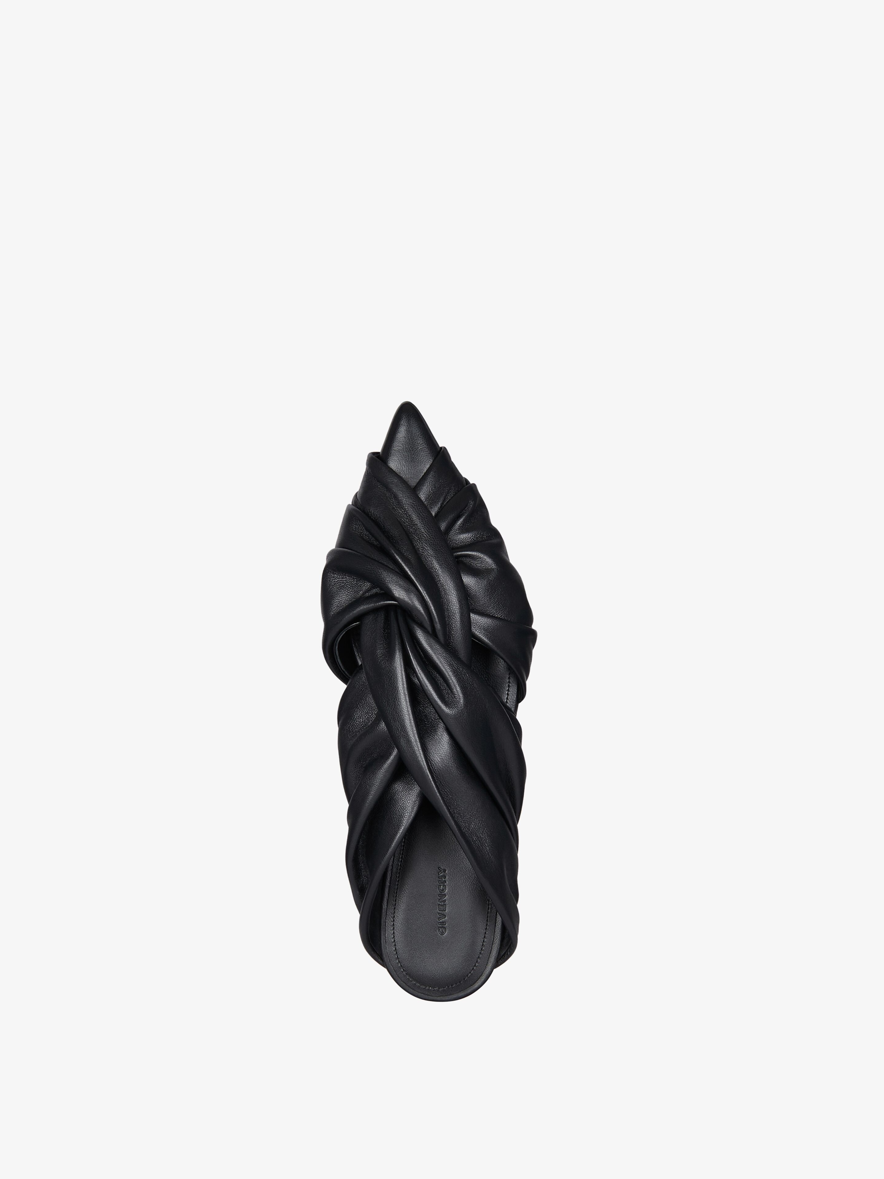 TWIST FLAT MULES IN LEATHER - 4