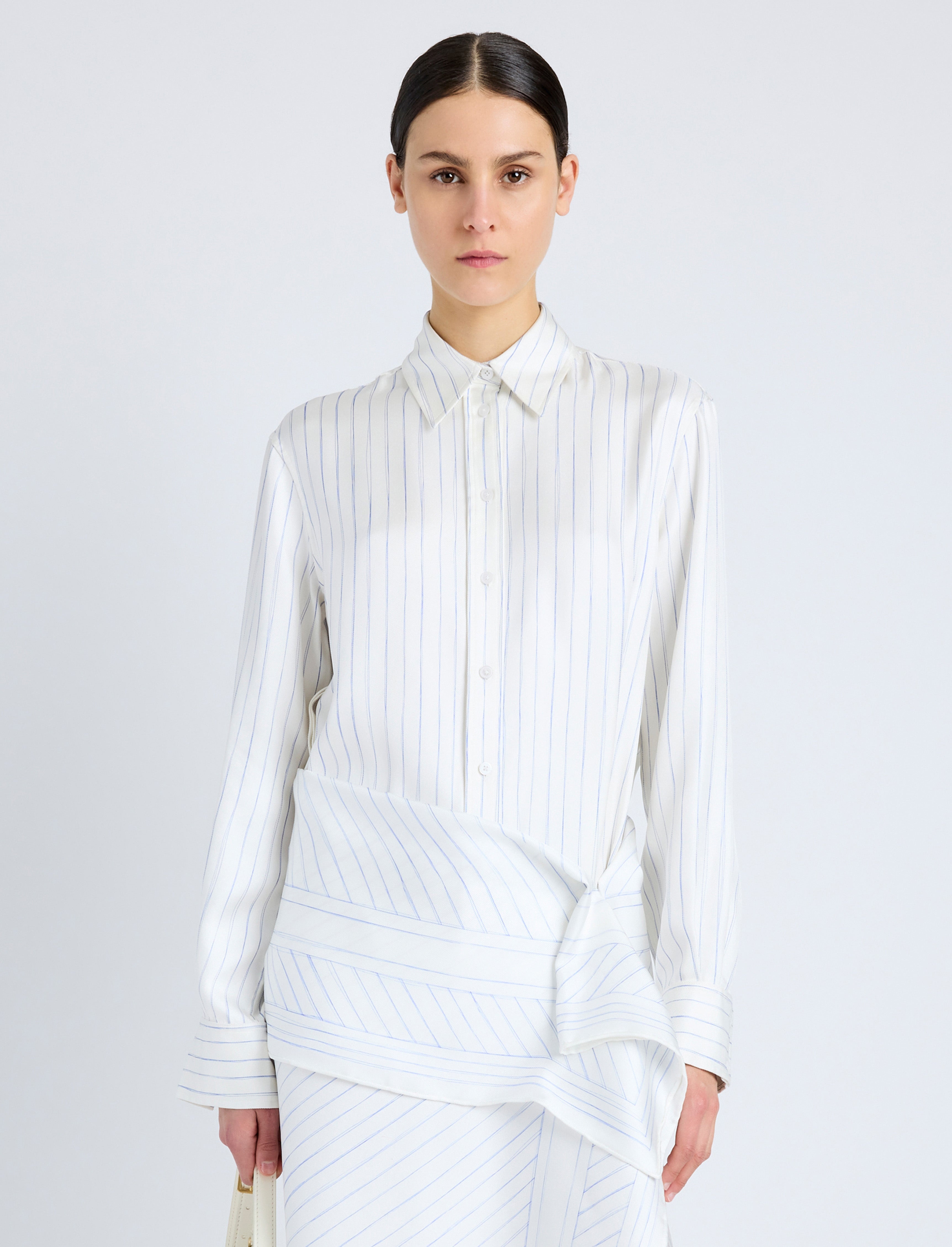 Madison Top in Stripe Silk Twill - 2