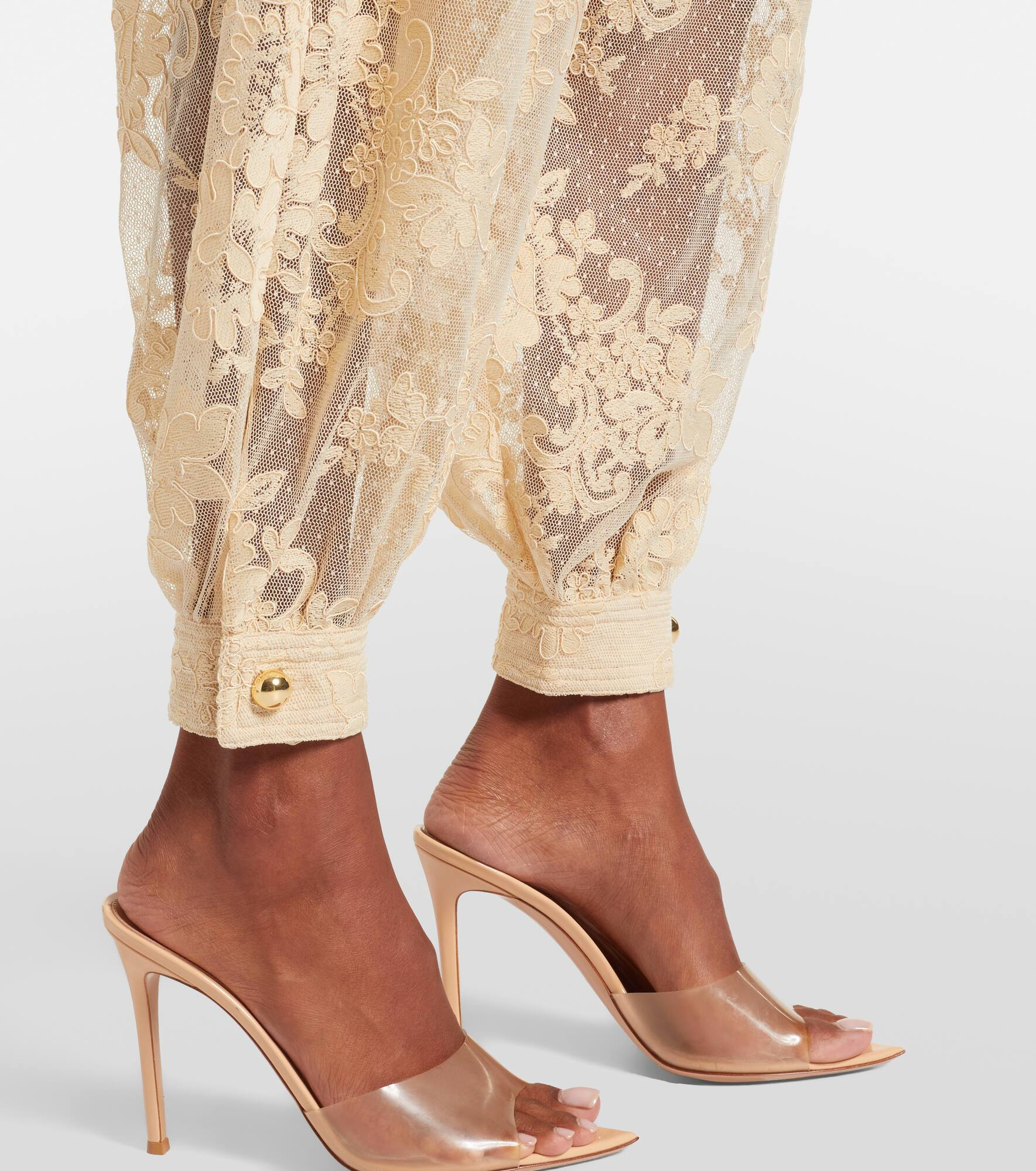 Hypnotic layered lace barrel-leg pants - 5