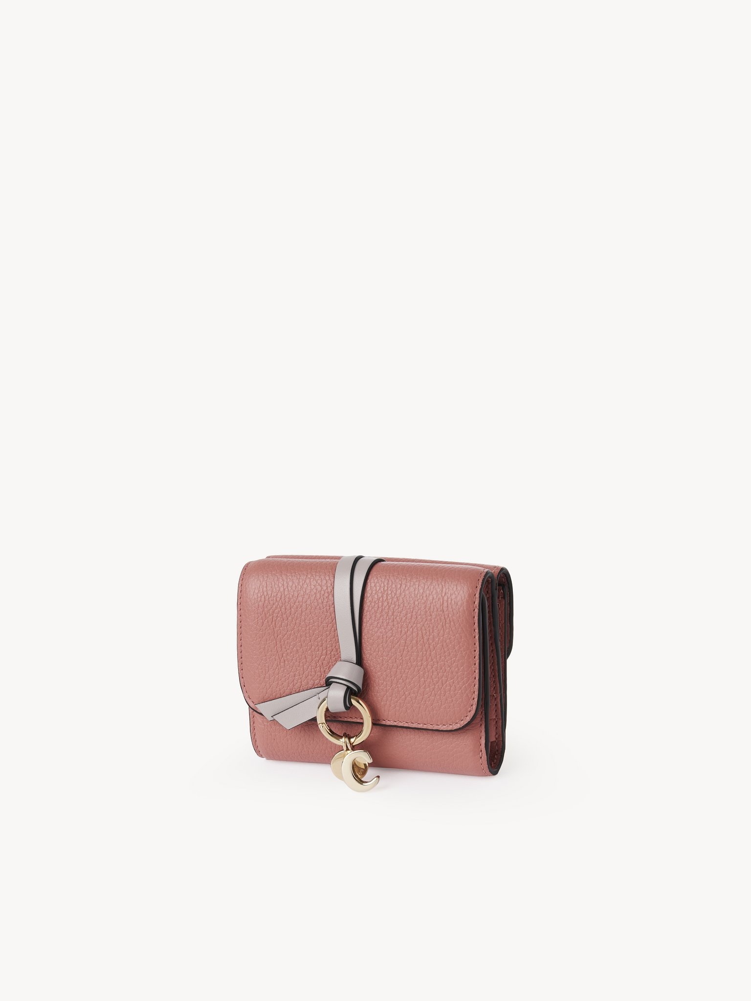 SMALL ALPHABET TRI-FOLD IN GRAINED LEATHER - 2