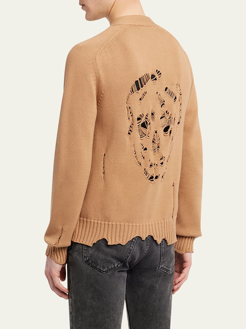Alexander McQueen Men's Distressed Skull Cardigan outlook
