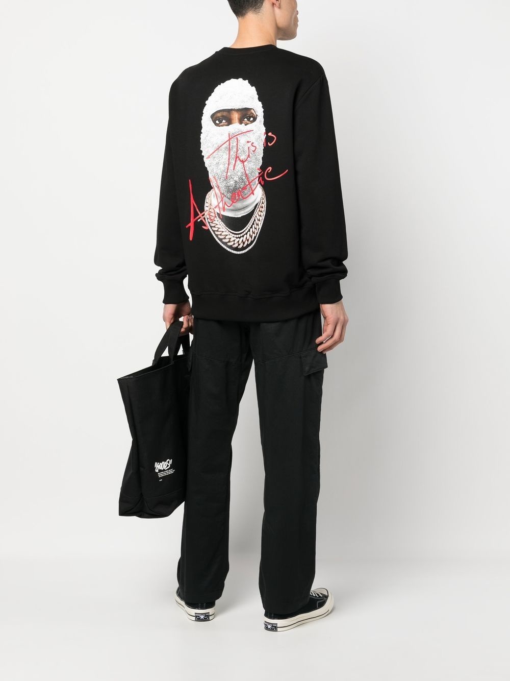 Mask-print crewneck sweatshirt - 2