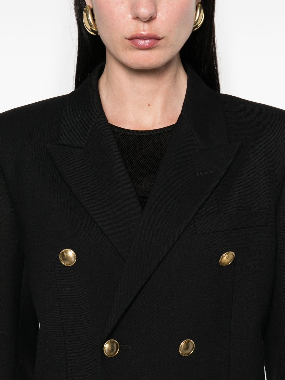 wool gabardine blazer - 5