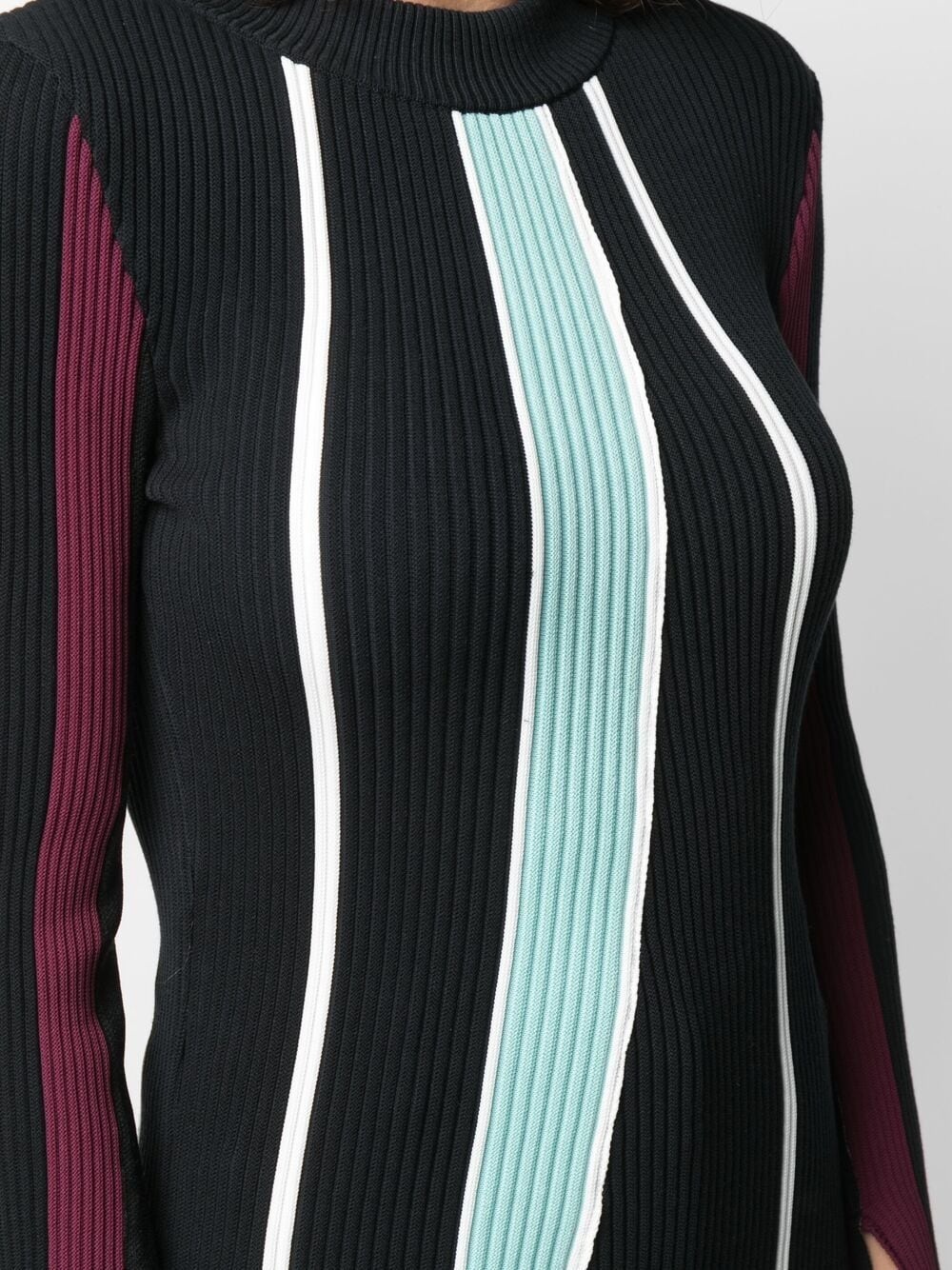 asymmetric striped knit jumper - 5