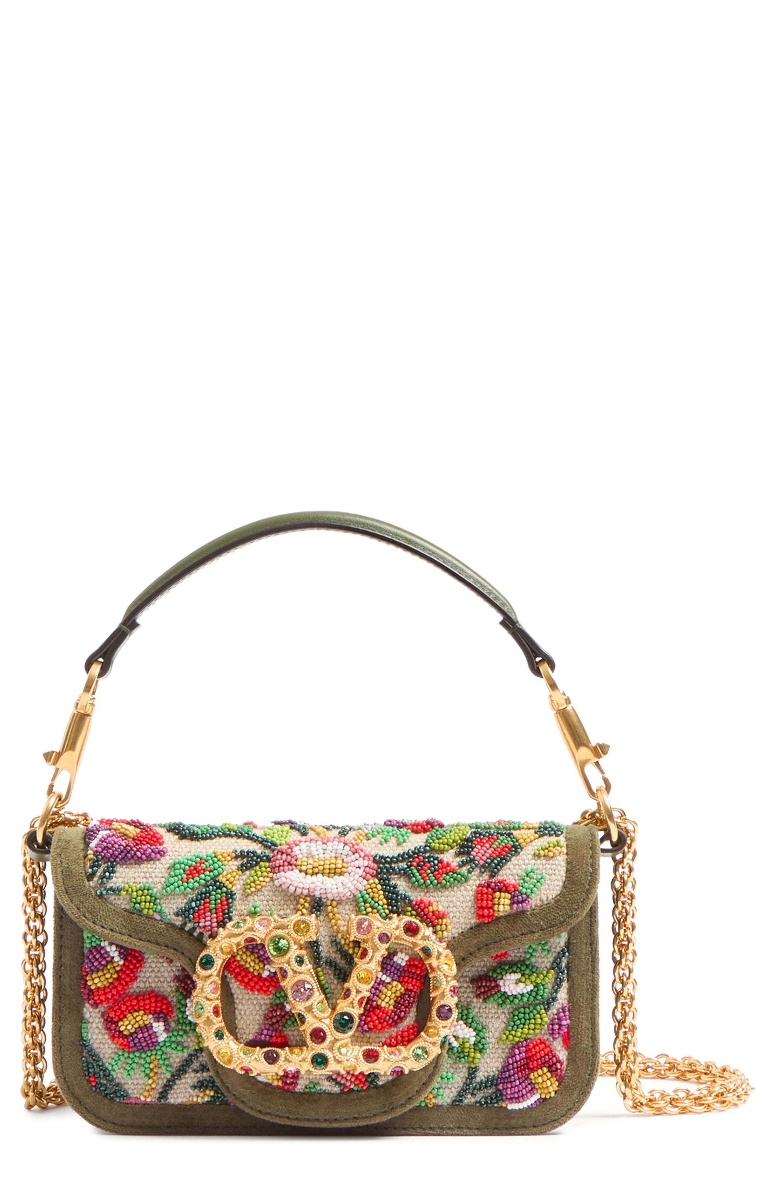 Valentino Garavani Small Locò VLOGO Crystal Embellished Shoulder Bag in Multi at Nordstrom - 1
