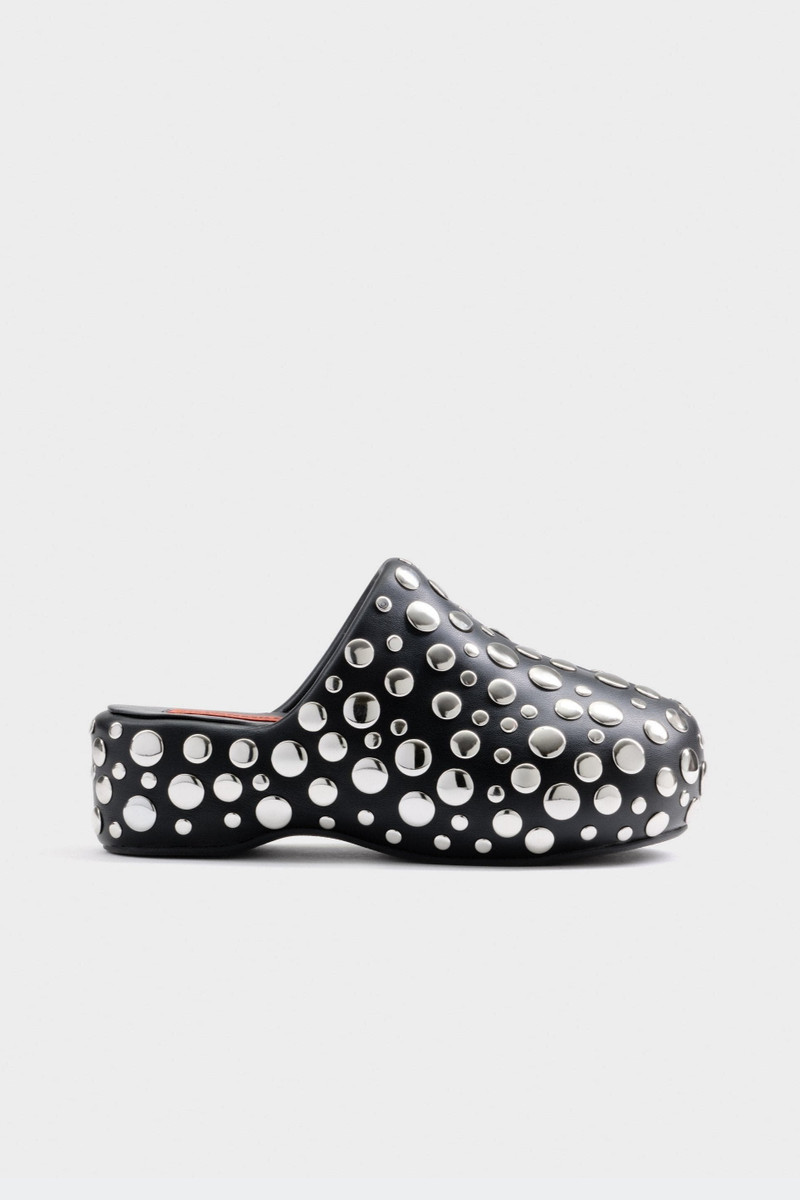 Studded Bubble Clog In Black/Silver 1