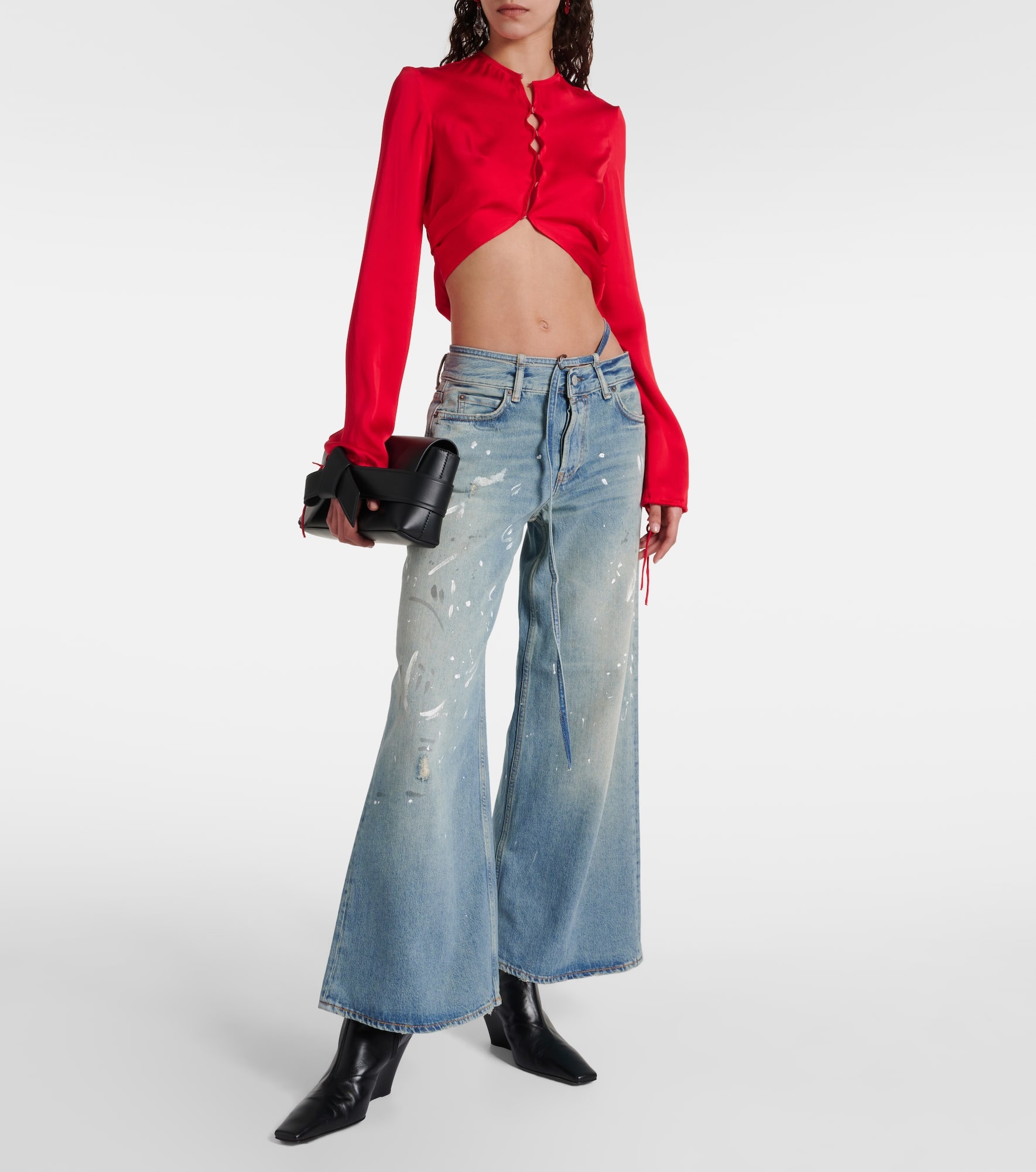 Trafalgar faded low-rise flared jeans - 2