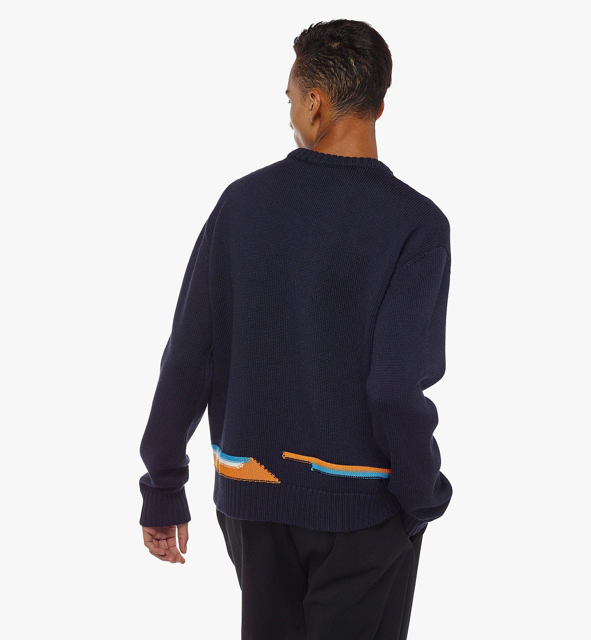 Men’s Intarsia M Pup Sweater in Wool - 4