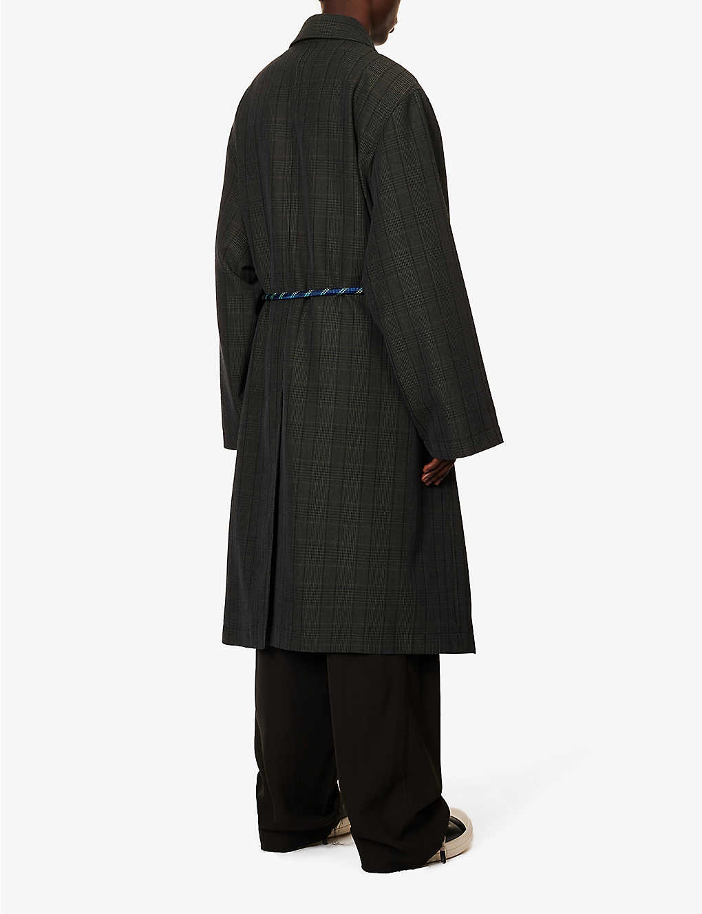 Mac check-pattern relaxed-fit wool-blend coat - 4