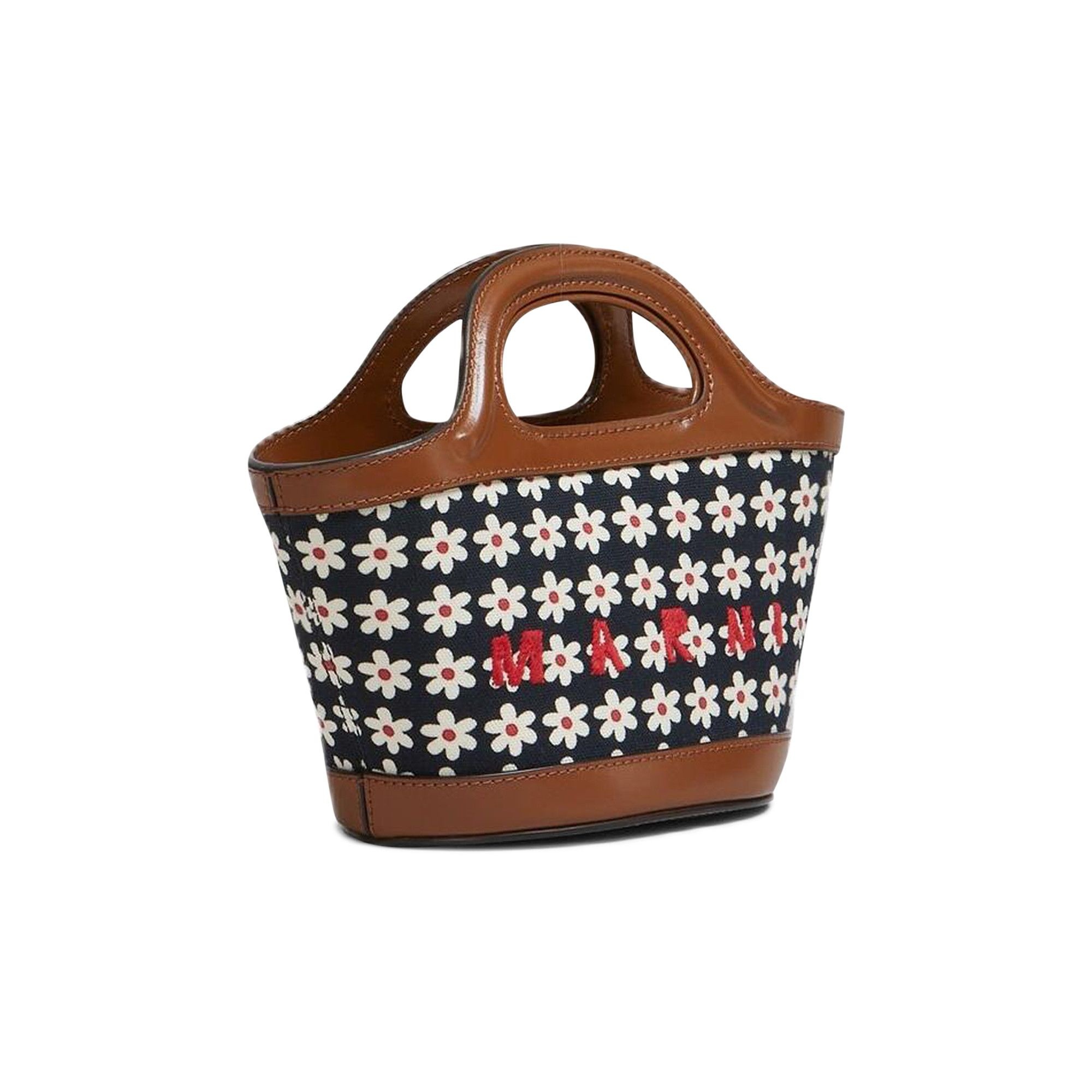 Marni Black Canvas Tropicalia Micro Bag With Daisy Print 'Red/White/Black' - 3