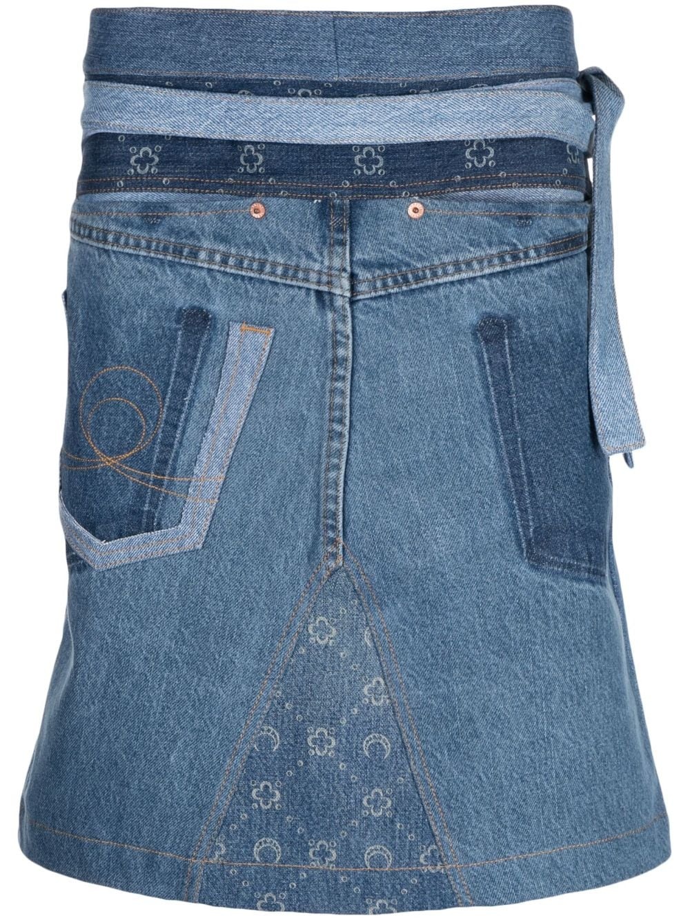 Moonogram denim apron - 2