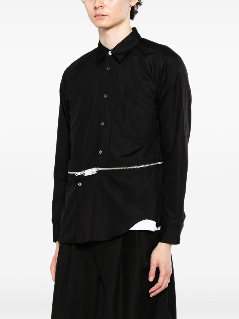 zip-detail cotton shirt 4