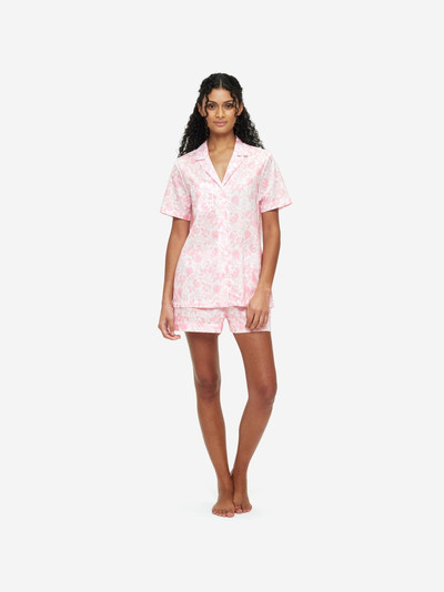 Derek Rose Women's Short Pyjamas Nelson 89 Cotton Batiste Pink outlook