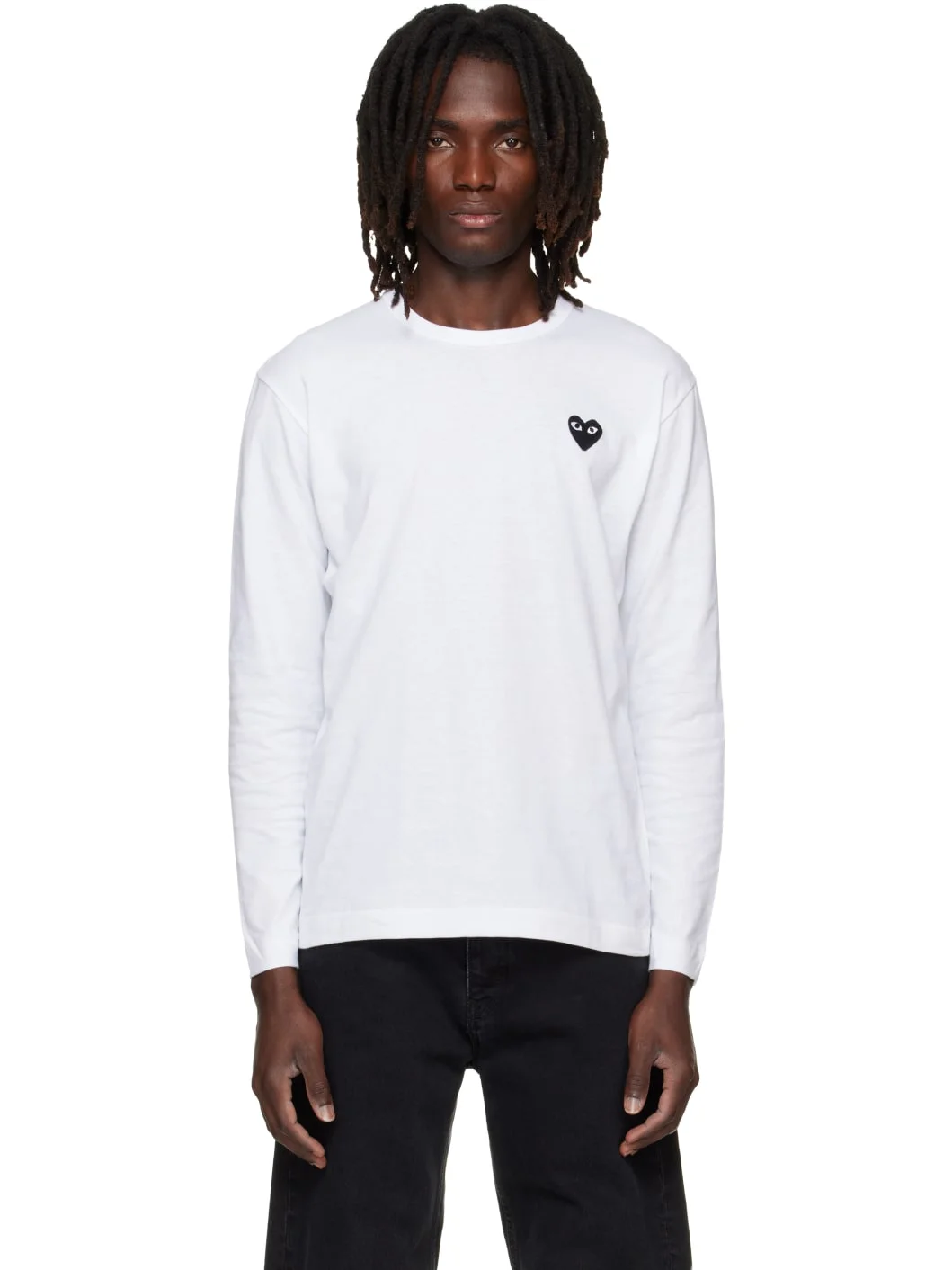White Heart Emblem Long Sleeve T-shirt - 1