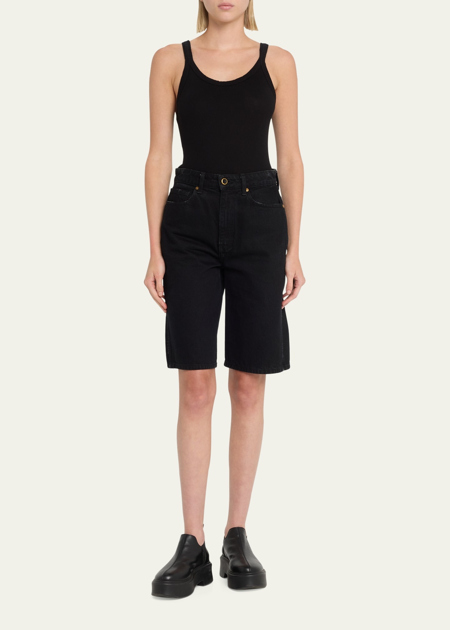 Ribbed Scoop-Neck Fitted Tank - 2
