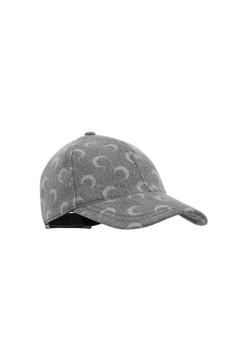 Moon Laser Grey Wash Denim Baseball Cap 1