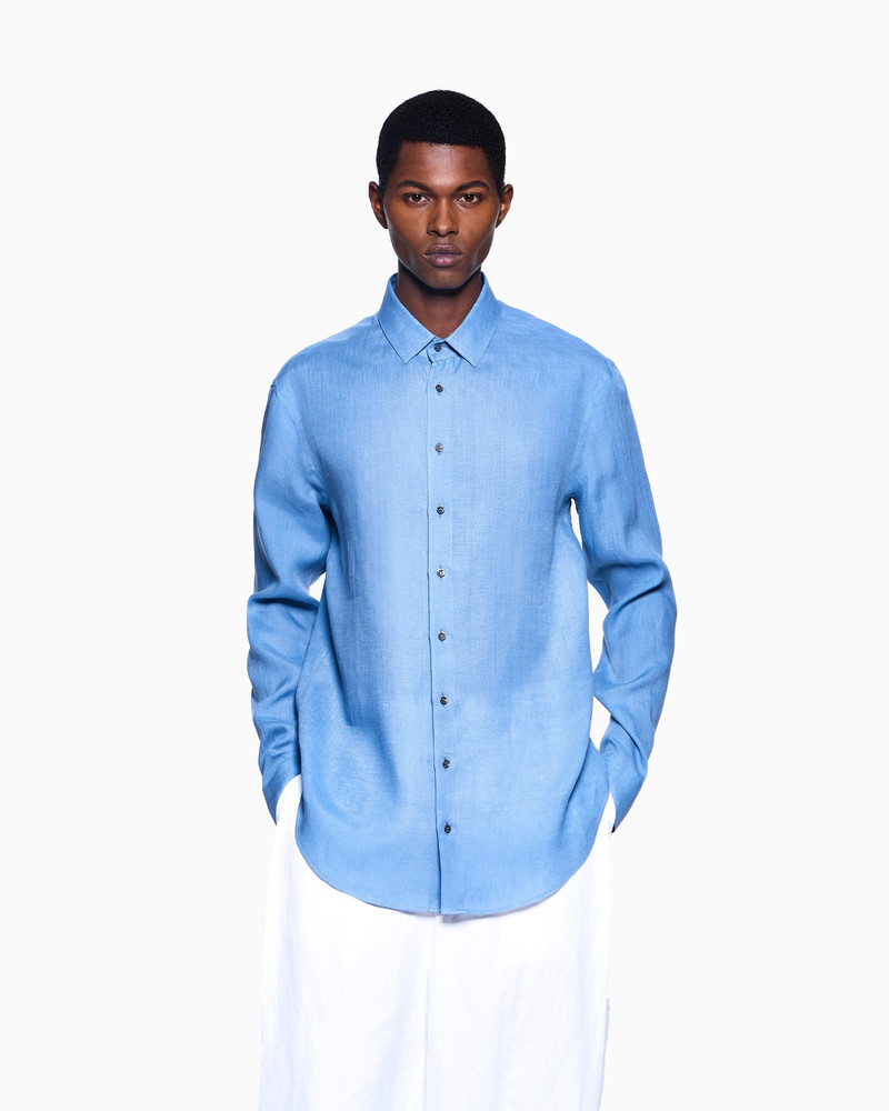 GIORGIO ARMANI REGULAR-FIT SHIRT IN LINEN outlook