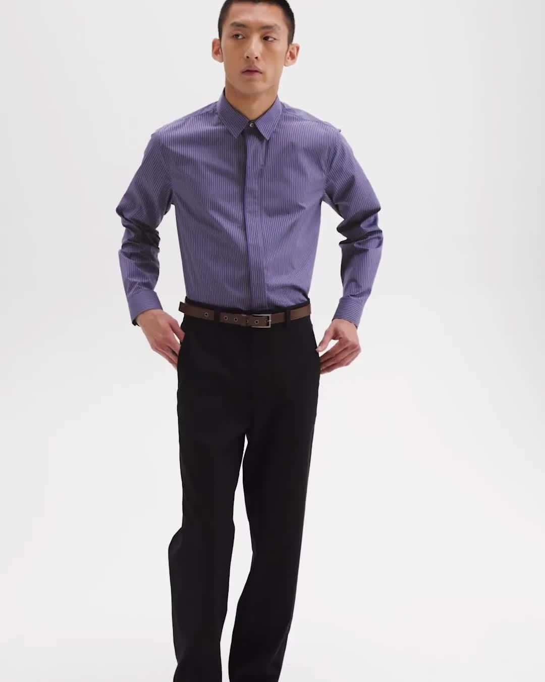 Straight Shirt in Striped Cotton-Blend - 7
