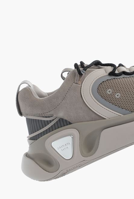 Gray suede and mesh B-Runner sneakers - 7