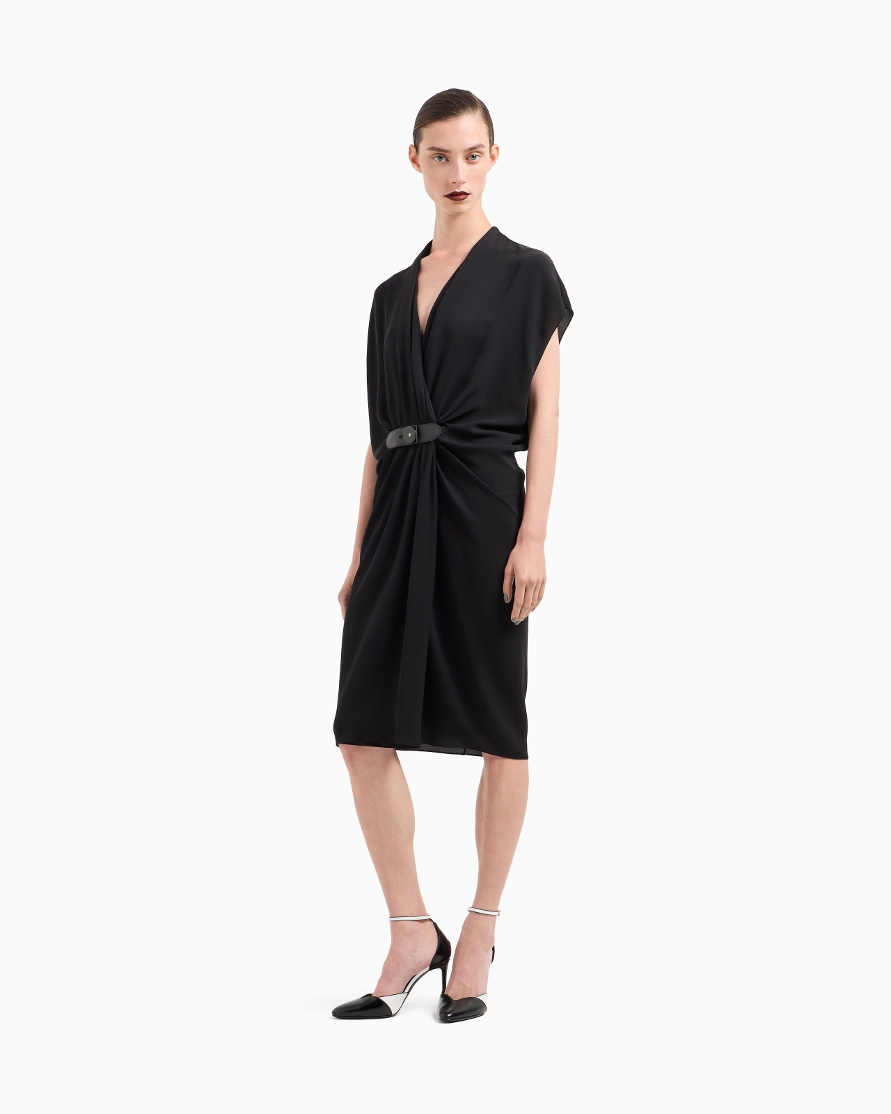 SILK TRIPLE GEORGETTE MIDI DRESS - 4