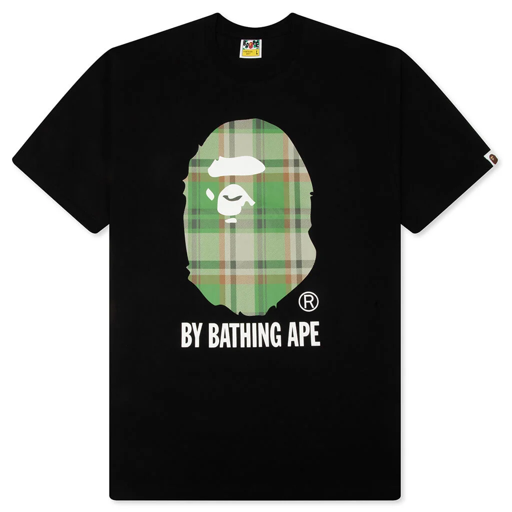 BAPE CHECK BY BATHING APE TEE - BLACK/GREEN - 1