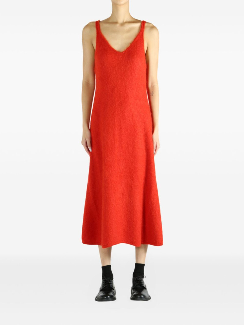 AURALEE V-neck midi dress outlook