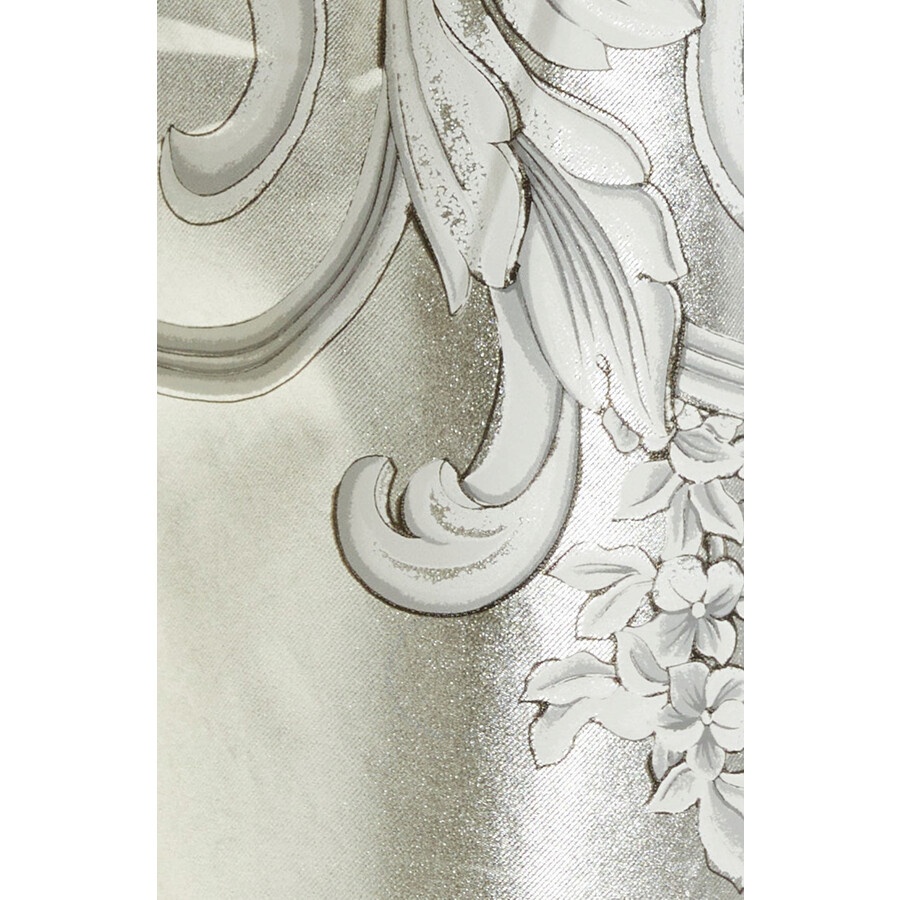 Versace Men's Silver Baroque Print Silk Twill Shorts - 2