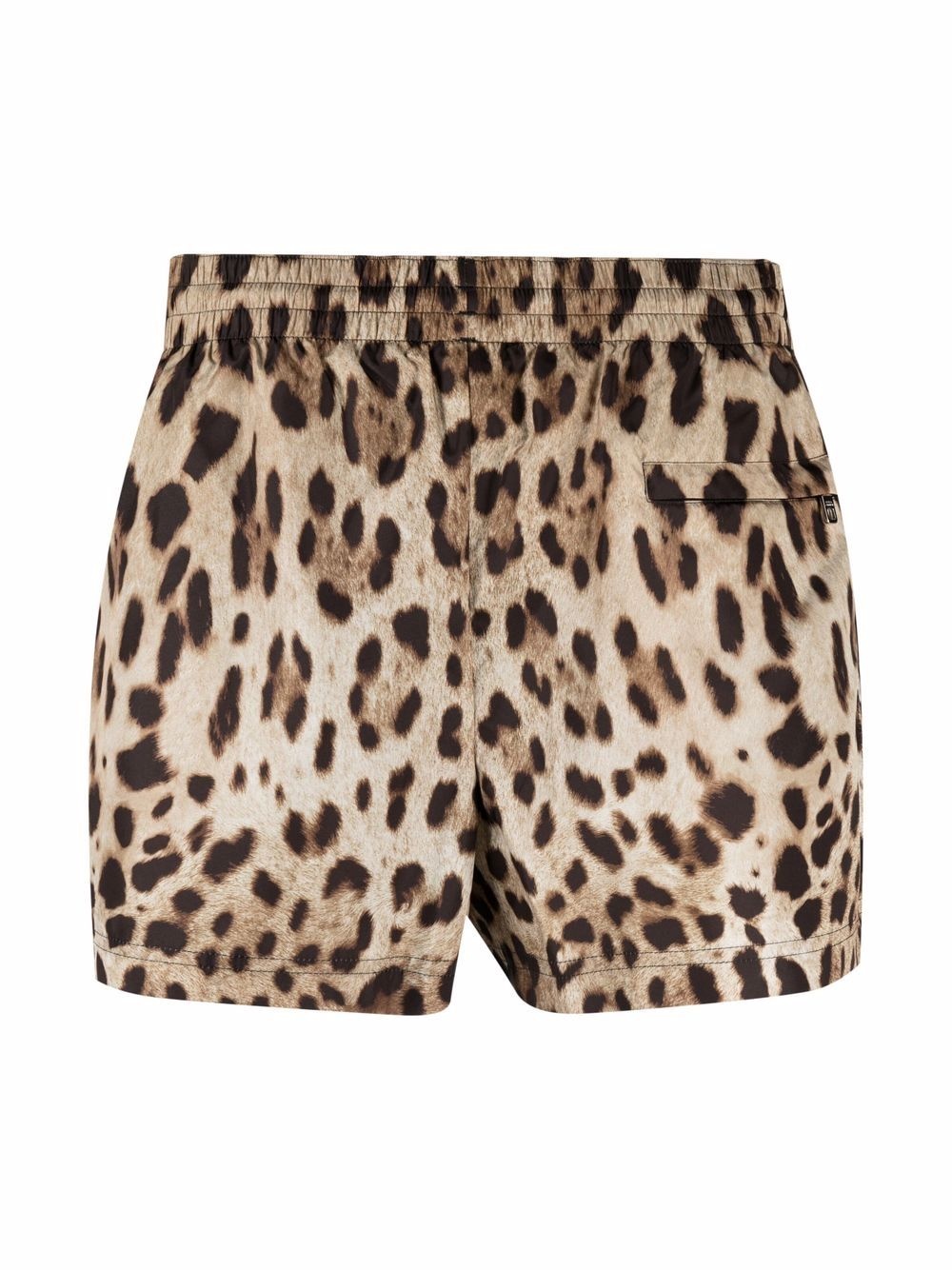 leopard-print logo-plaque swim shorts - 2