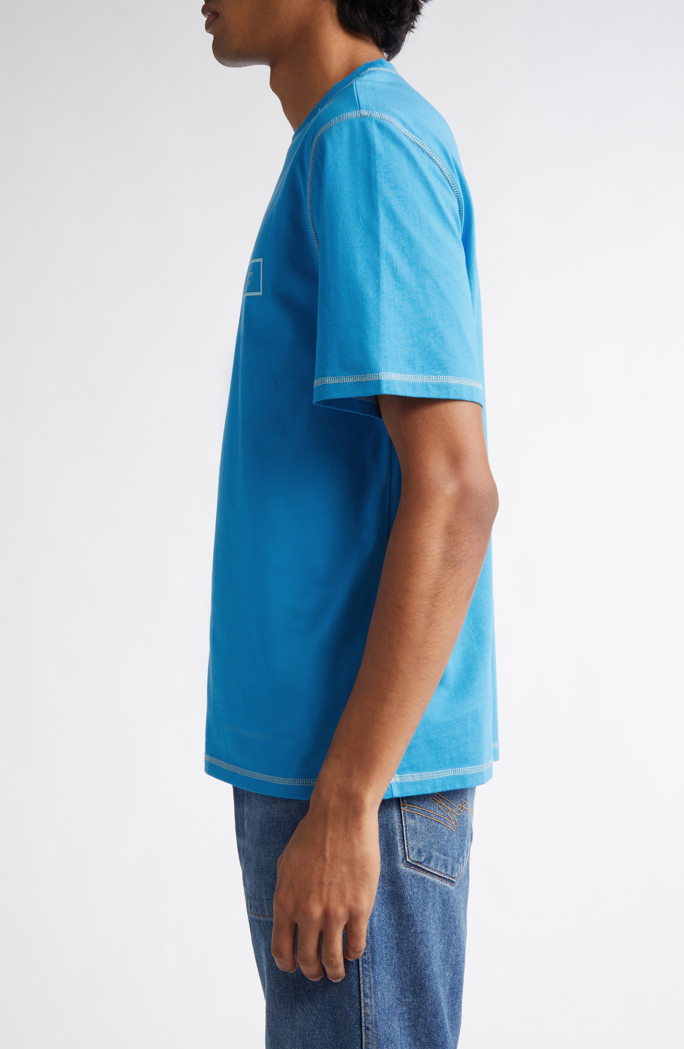 Martine Rose Classic Box Logo Cotton Graphic T-Shirt in Blue Box Logo Blu at Nordstrom - 3