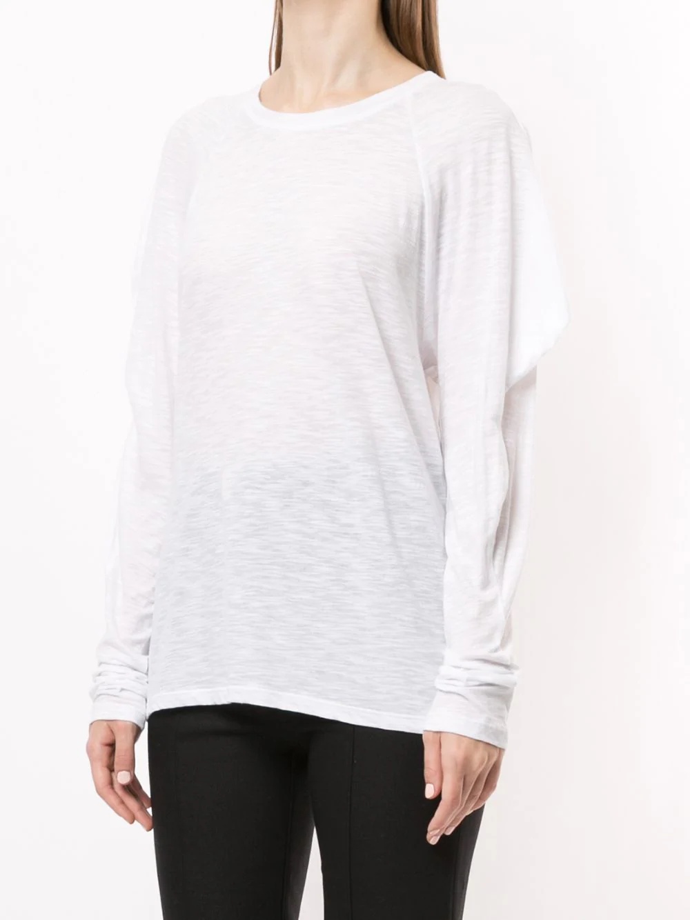 draped long-sleeves top - 3