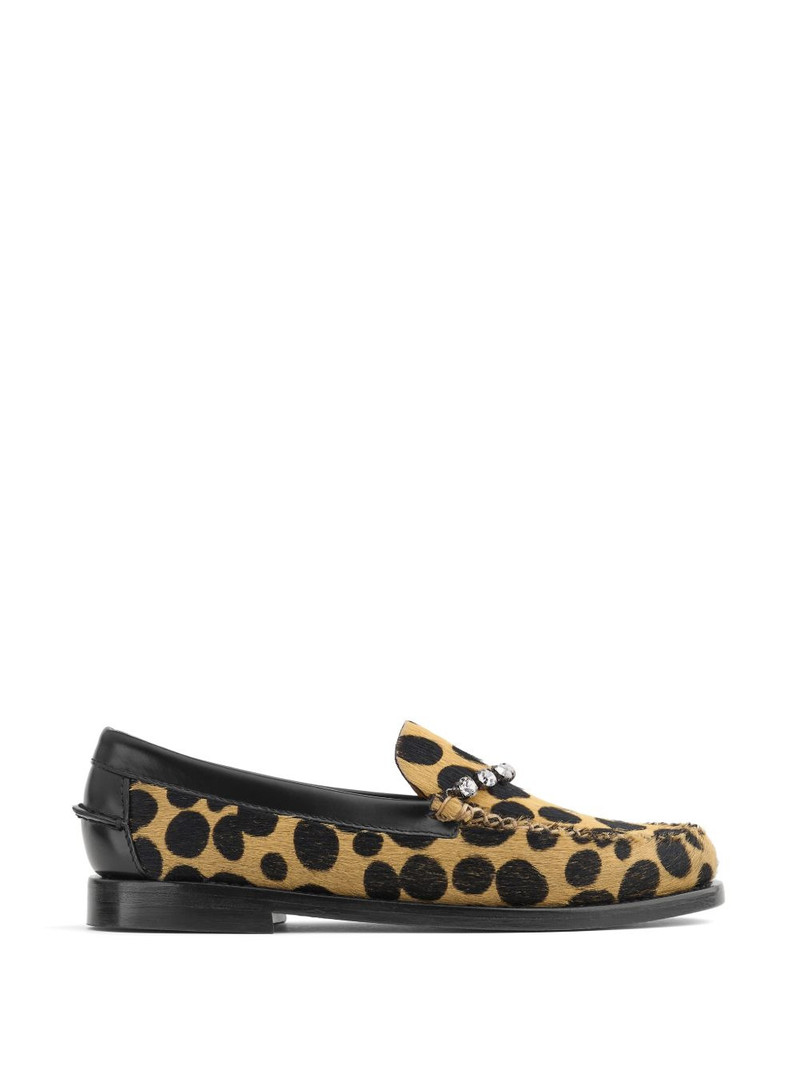 leather jewelled loafers 1