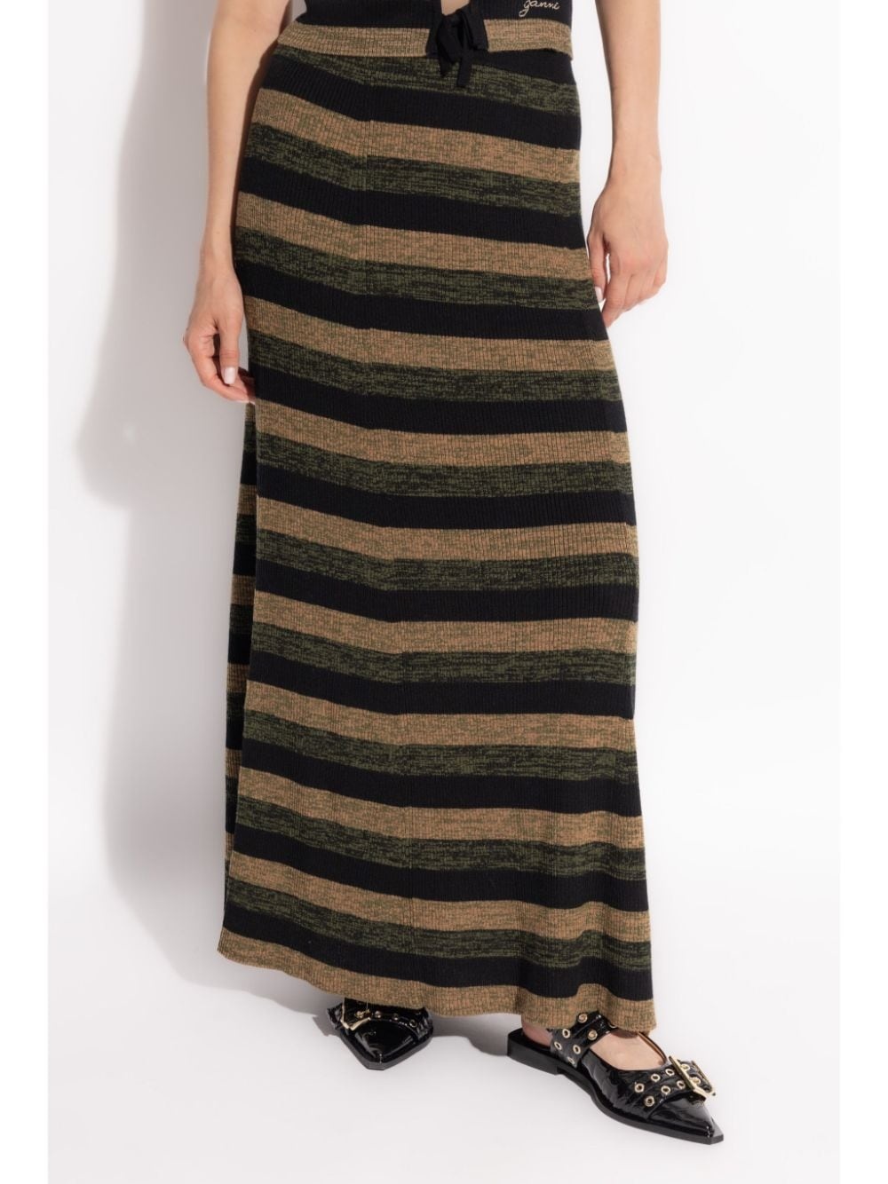 striped wool midi skirt - 3