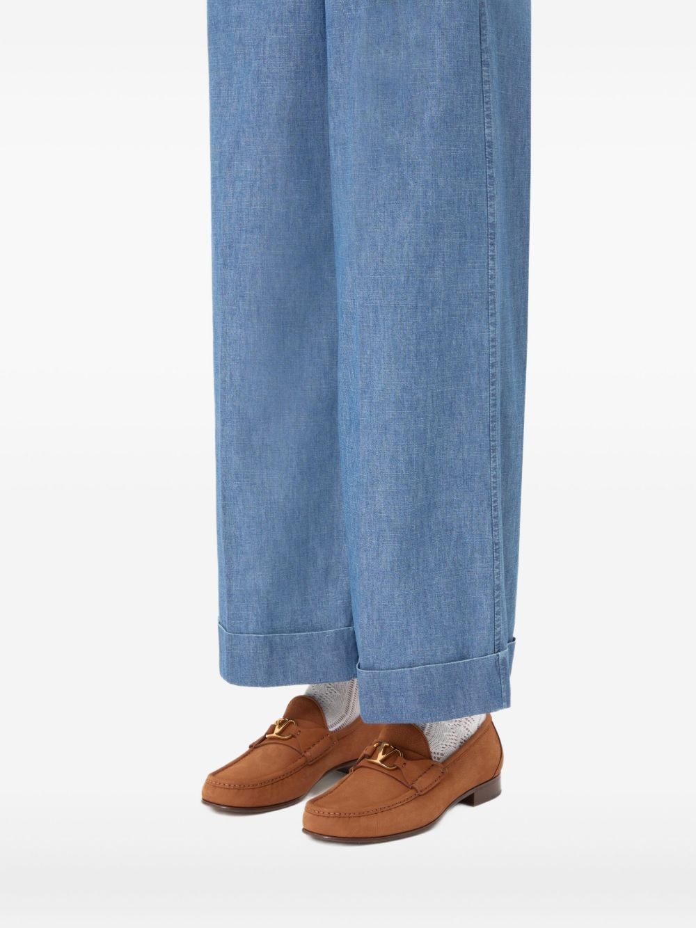 VLogo suede loafers - 7