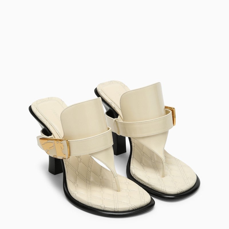 Burberry Light Beige Leather Bay Sandals Women - 2