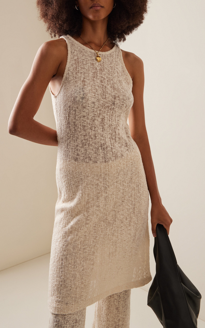 BITE Studios Whisper Organic Cotton Lace Midi Dress ivory outlook