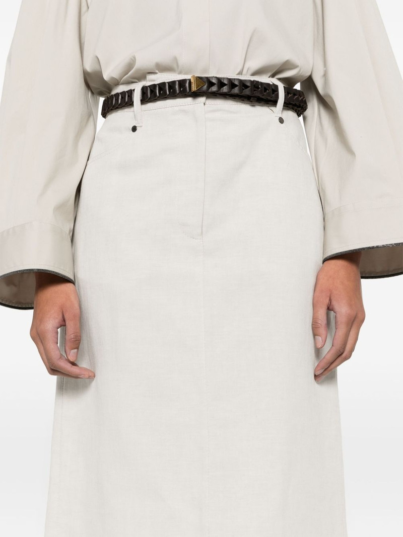 linen-blend straight skirt 5