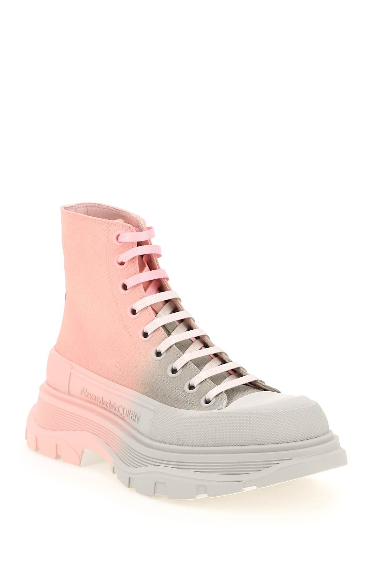 TWO-TONE TREAD SLICK HI-TOP SNEAKERS - 4