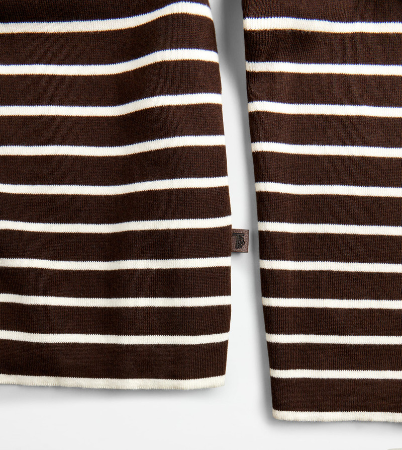 STRIPED TURTLENECK JUMPER - WHITE, BLACK 6