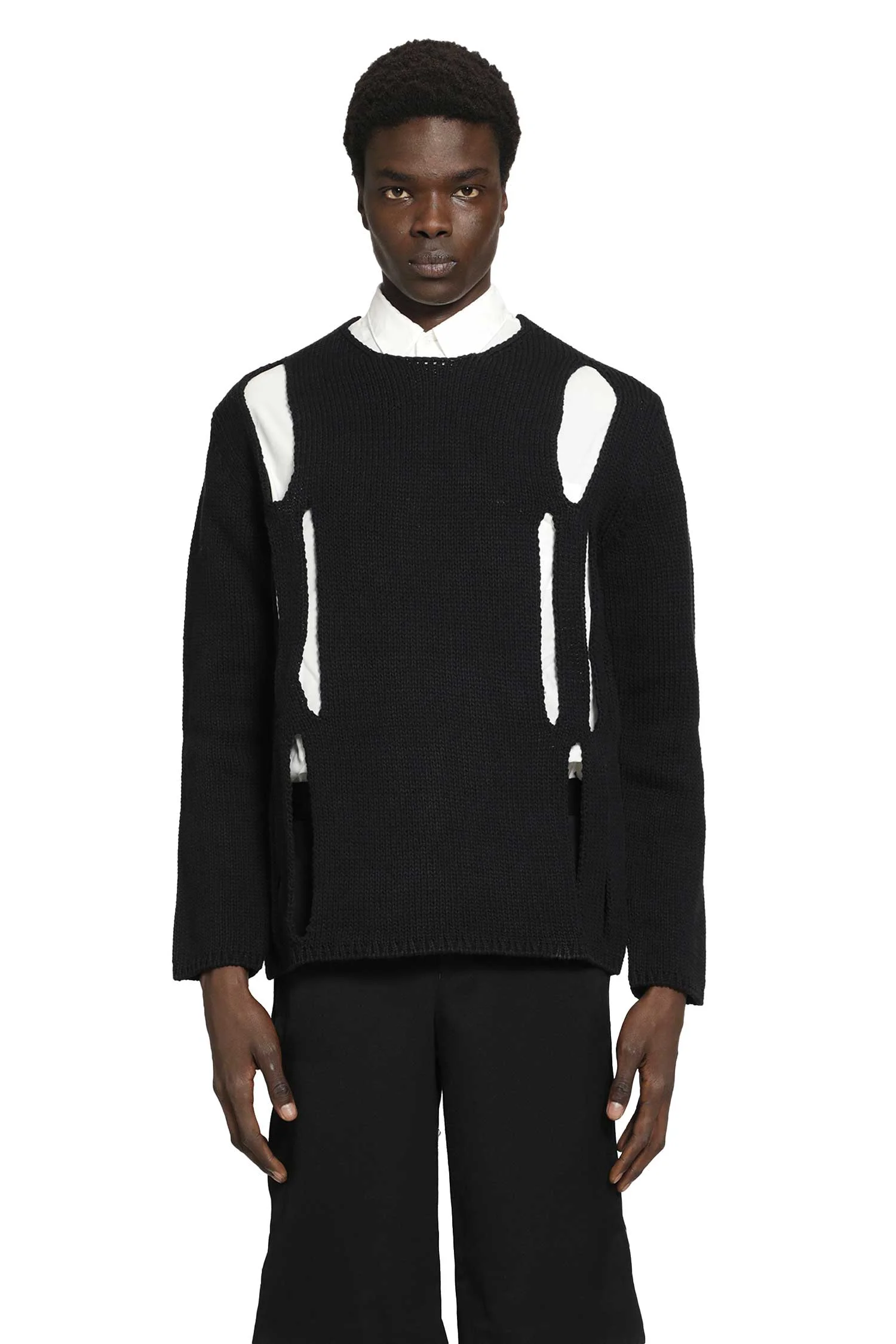 Cut-out Sweater In Poly Cotton Knit - 1
