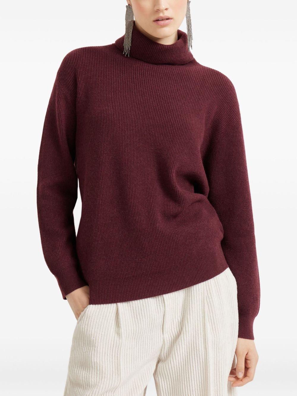 ribbed turtleneck sweater - 4