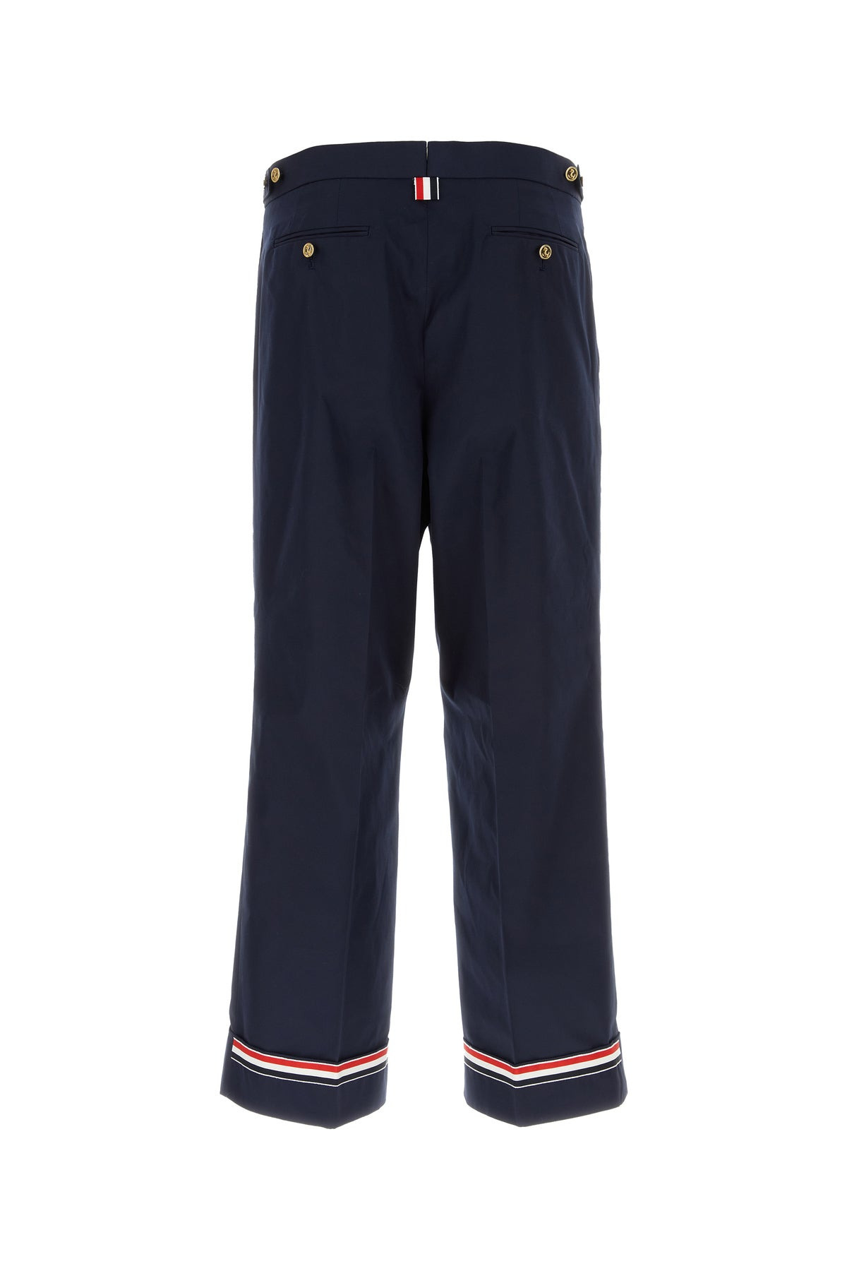 Navy blue polyester blend pant - 2
