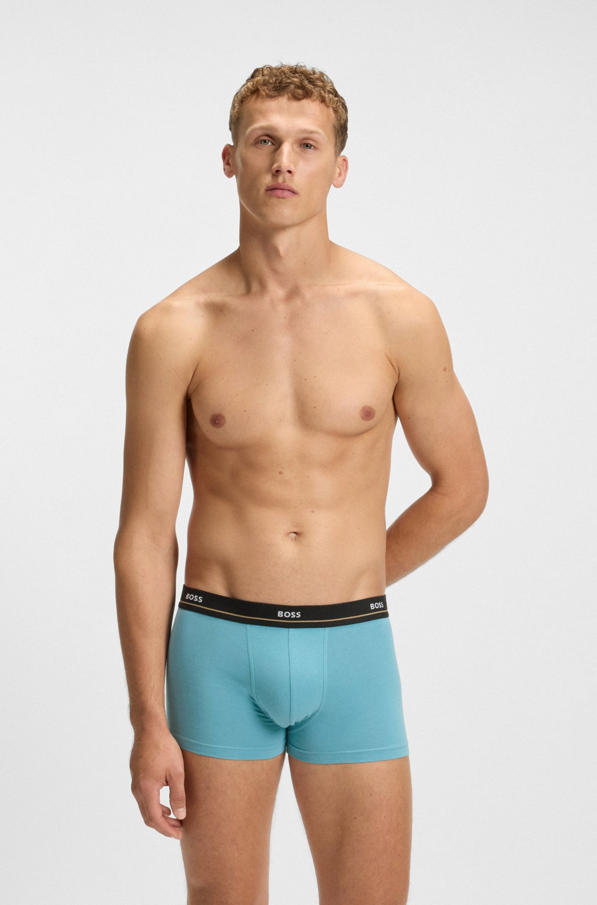 THREE-PACK OF STRETCH-COTTON TRUNKS WITH LOGO WAISTBANDS - 2