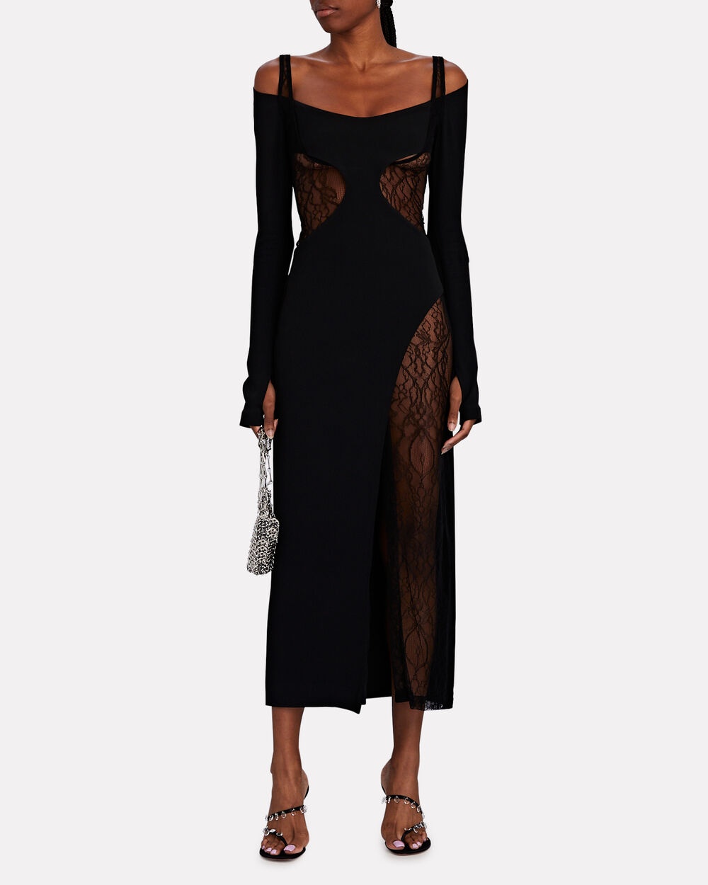 Composite Lace Crepe Midi Dress - 2