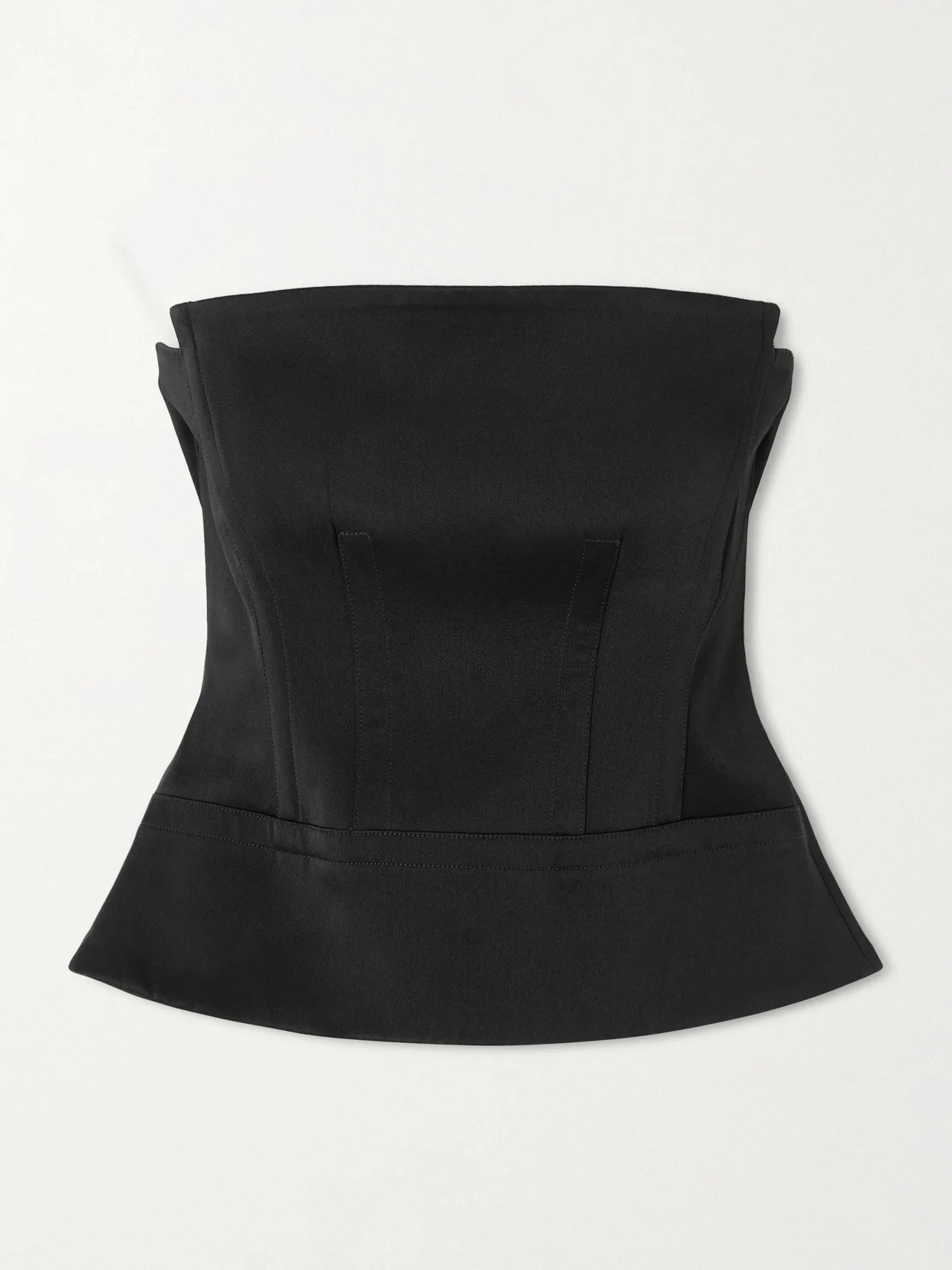 Architectural Satin-crepe Bustier Top - 1
