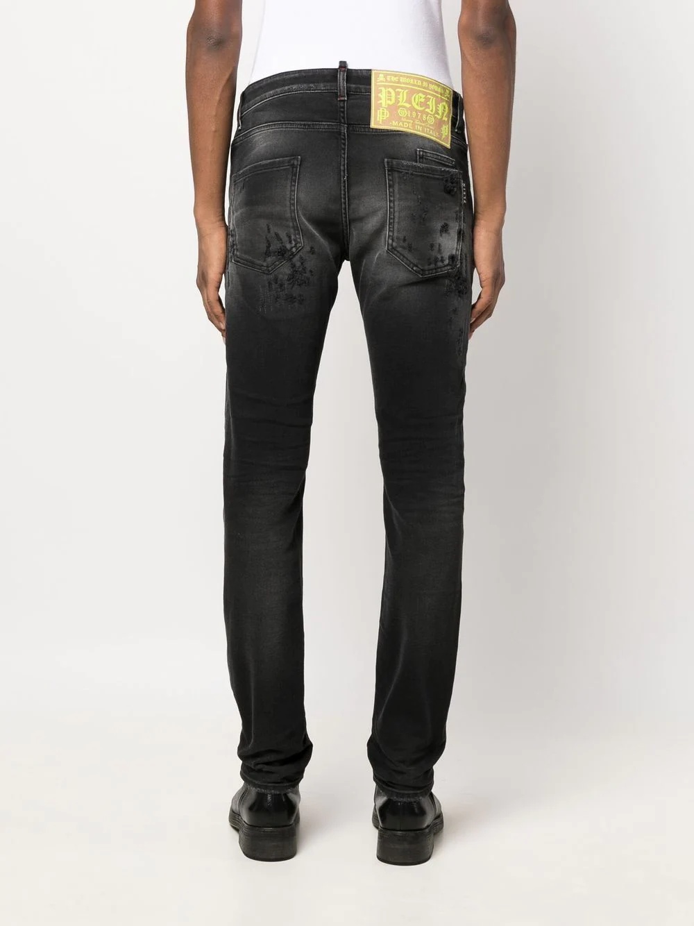 distressed skinny-cut jeans - 4